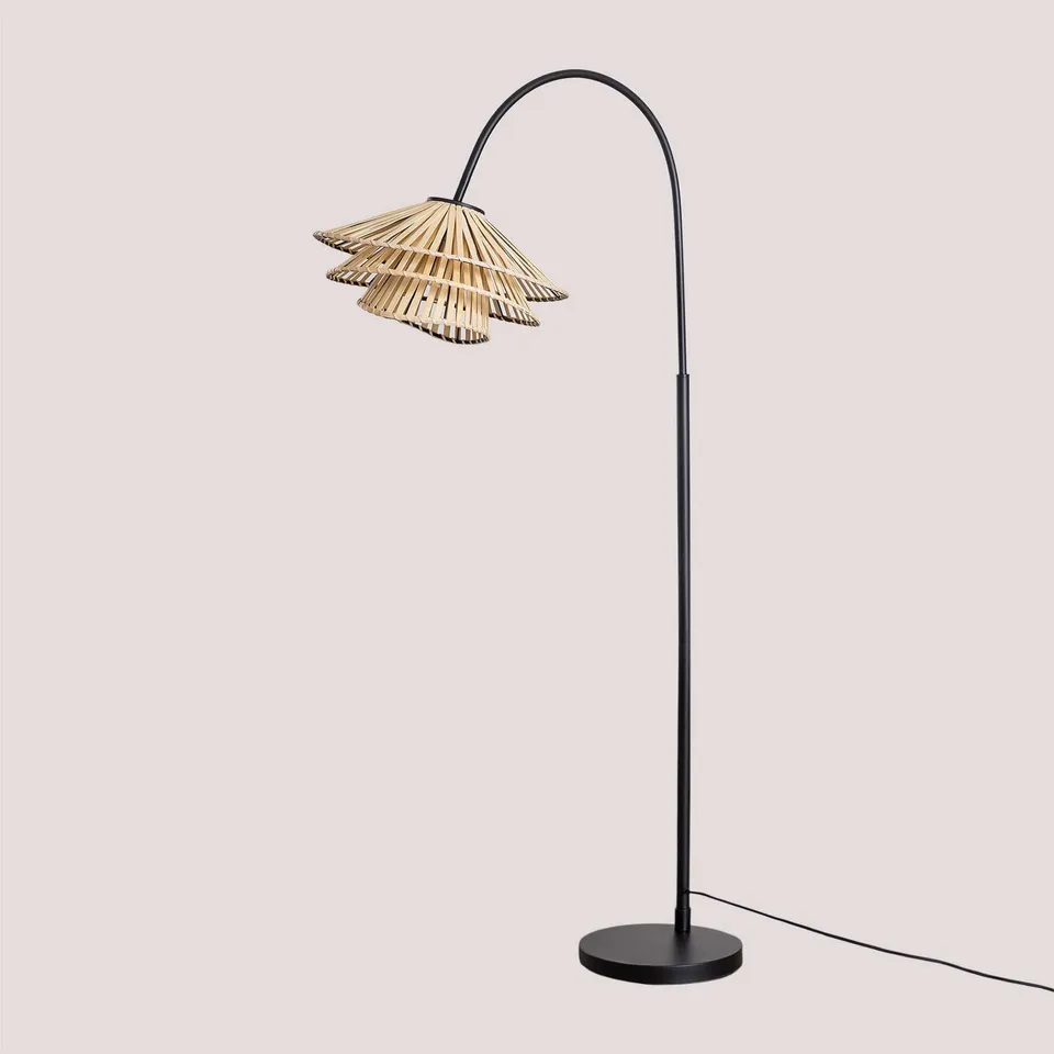 Sklum Taroucas Black&Natural piantana rattan 161 cm