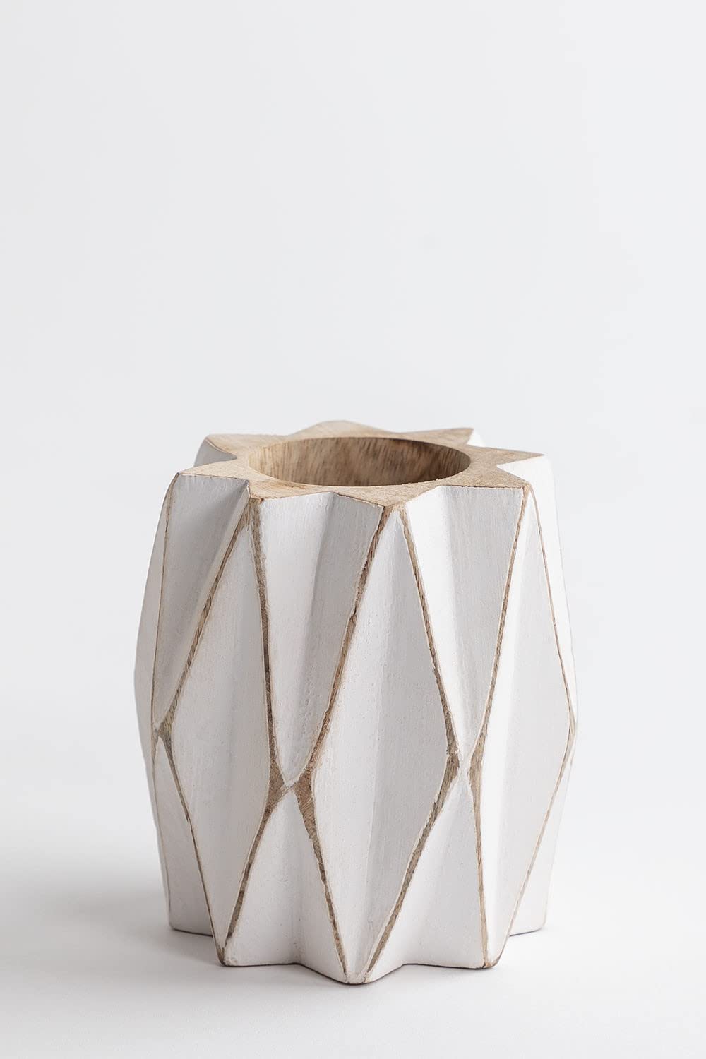 Sklum Moura A vaso in legno di mango intagliato