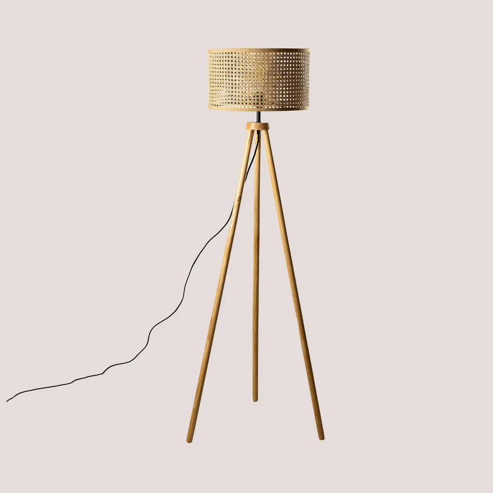 Sklum Serri lampada da terra rattan 150 cm E27