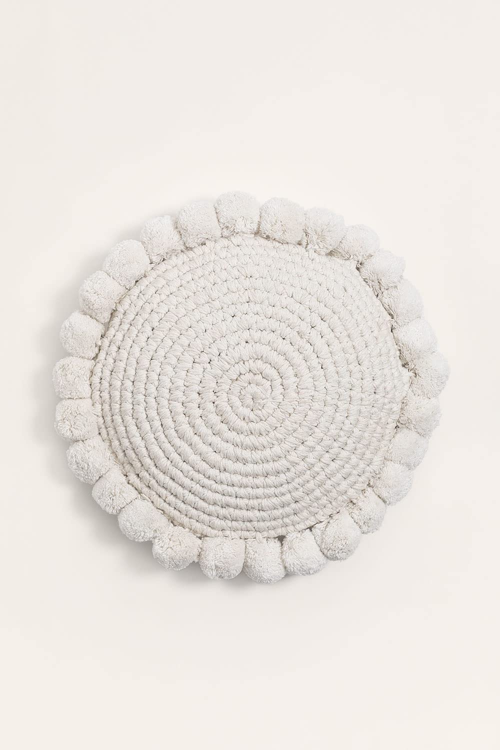 Sklum Yilda cuscino rotondo Ø30 cm cotone con pon pon