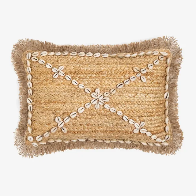 Sklum Jandira cuscino rettangolare juta 30x50 cm conchiglie