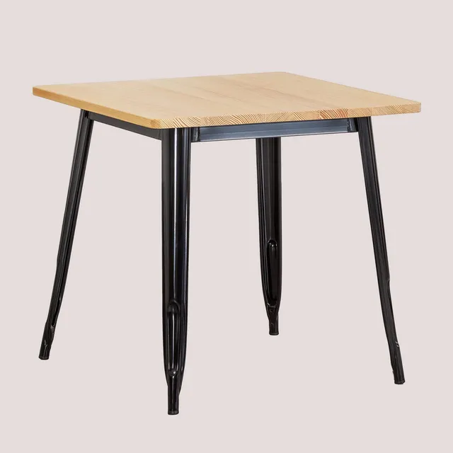 Sklum Lix tavolo quadrato 80x80 in legno e acciaio