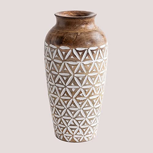 Sklum Araza vaso in legno di mango 35 cm boho