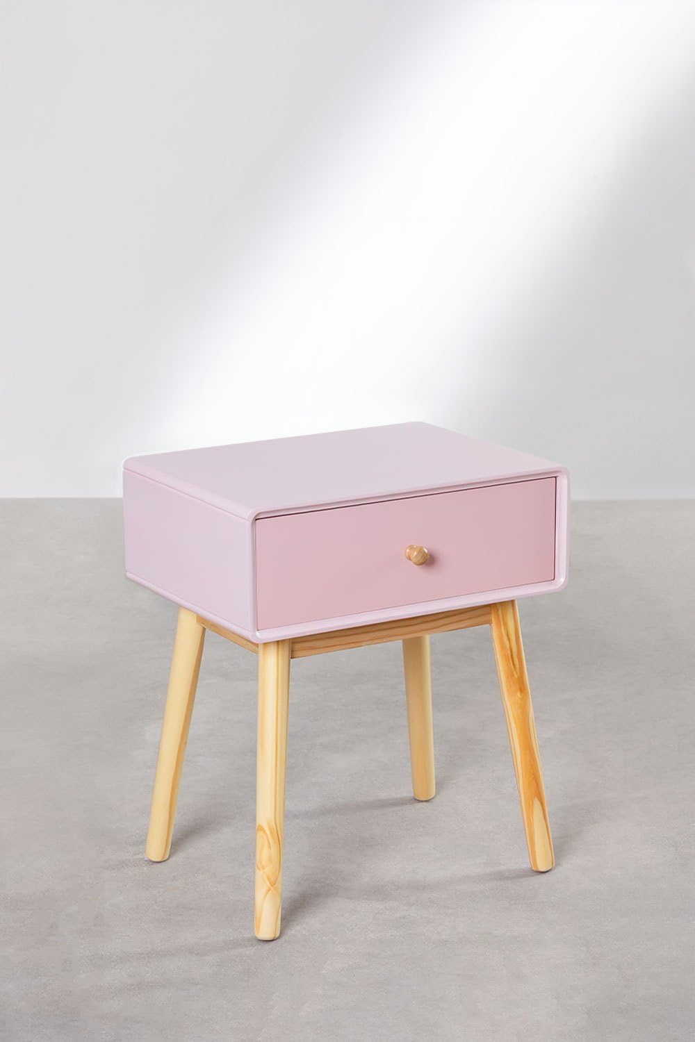 Sklum Lucka comodino rosa nocciola 40 cm MDF