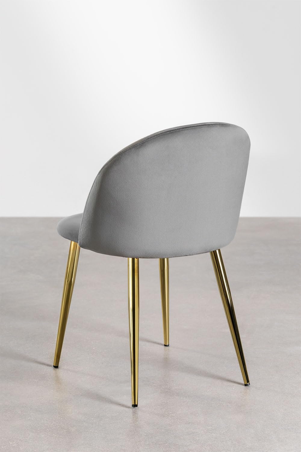 Sklum Kana Sedia in Velluto Grigio Chiaro Gambe Oro