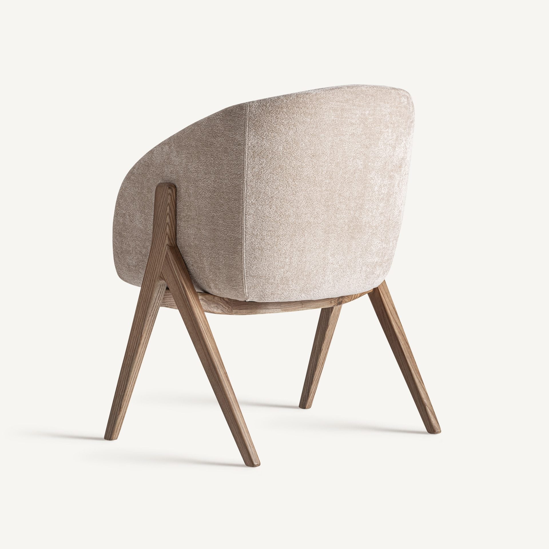Bambua Lupin Sedia Imbottita Beige Gambe in Frassino