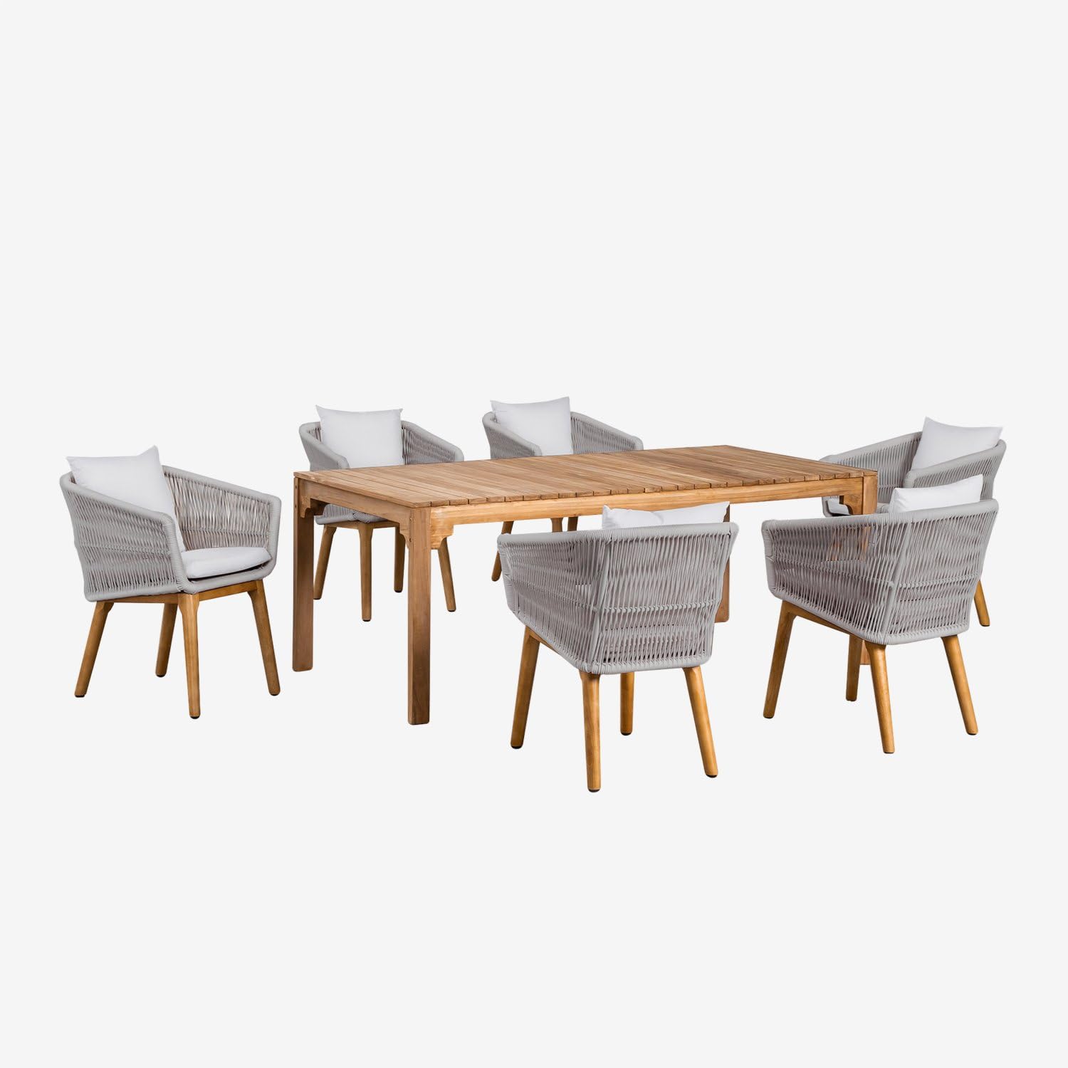 Sklum Donal Barker set tavolo pranzo 200x100 6 sedie teak