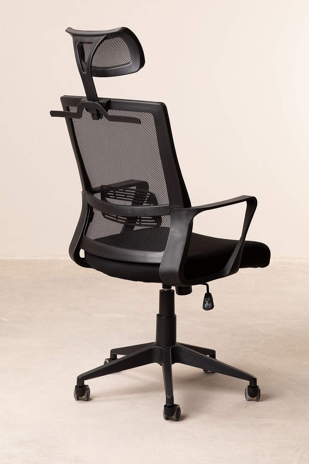 Sklum Teill Black Sedia Ufficio con Ruote Poggiatesta
