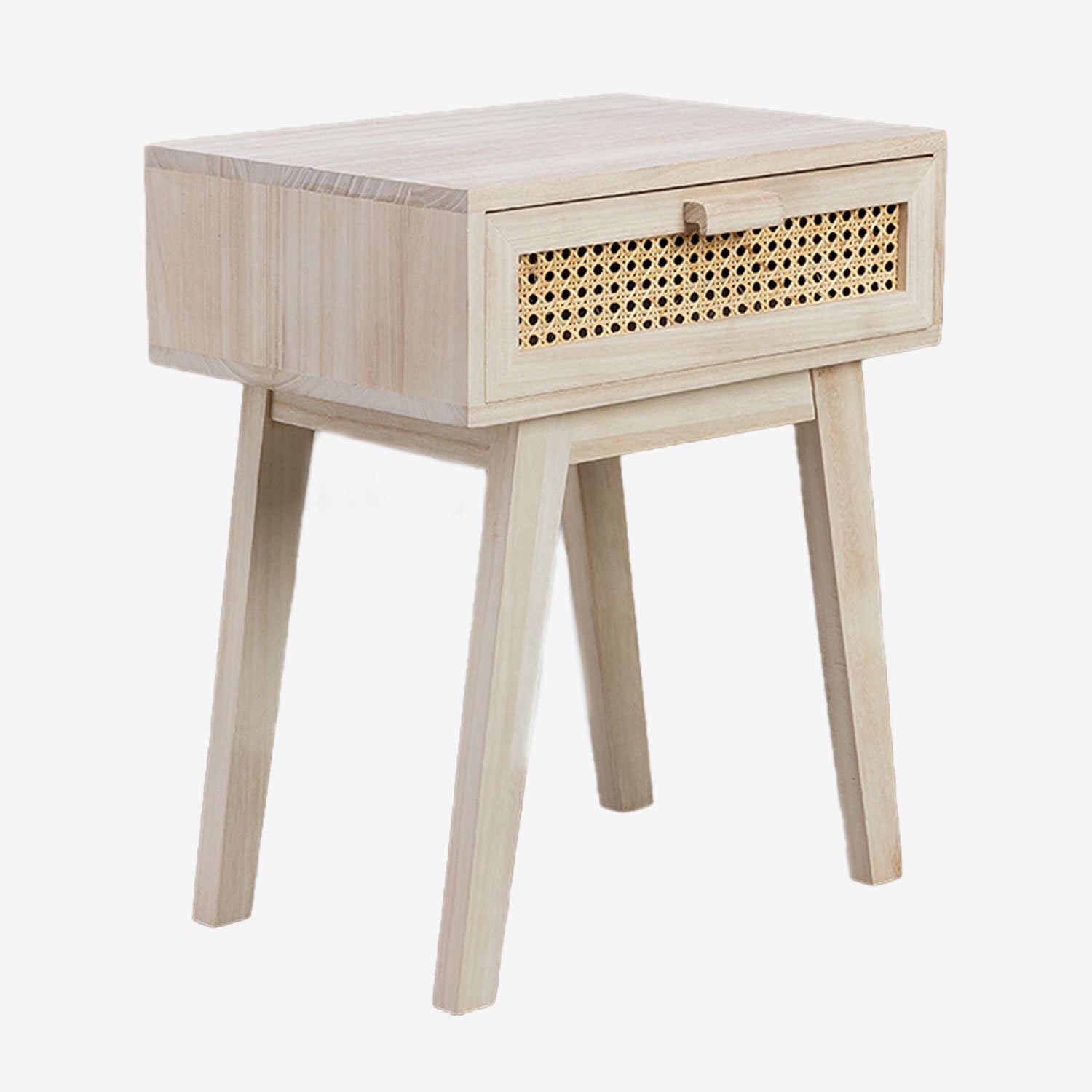 Sklum Ralik Design Comodino Legno con Cassetto Rattan
