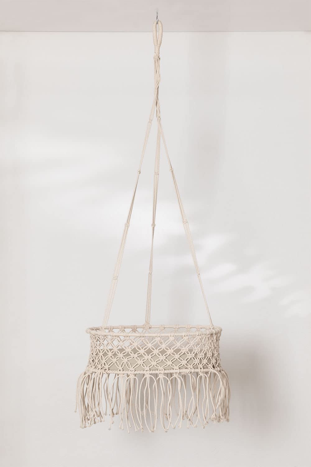 Sklum Norberg cestino pensile macramè beige Ø45 cm