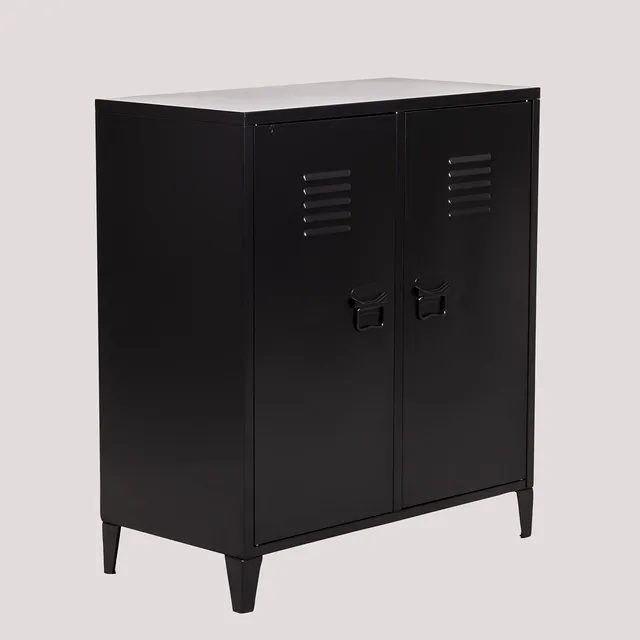 Sklum Pohpli credenza 2 ante 80 cm nera in acciaio