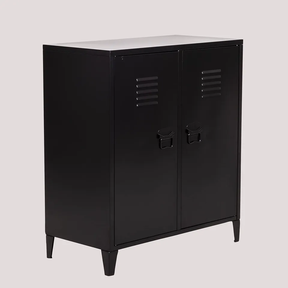 Sklum Pohpli credenza 2 ante 80 cm nera in acciaio