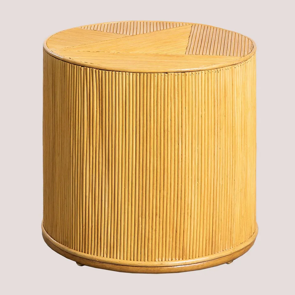 Sklum Balenty Ø50 Tavolino in rattan marrone