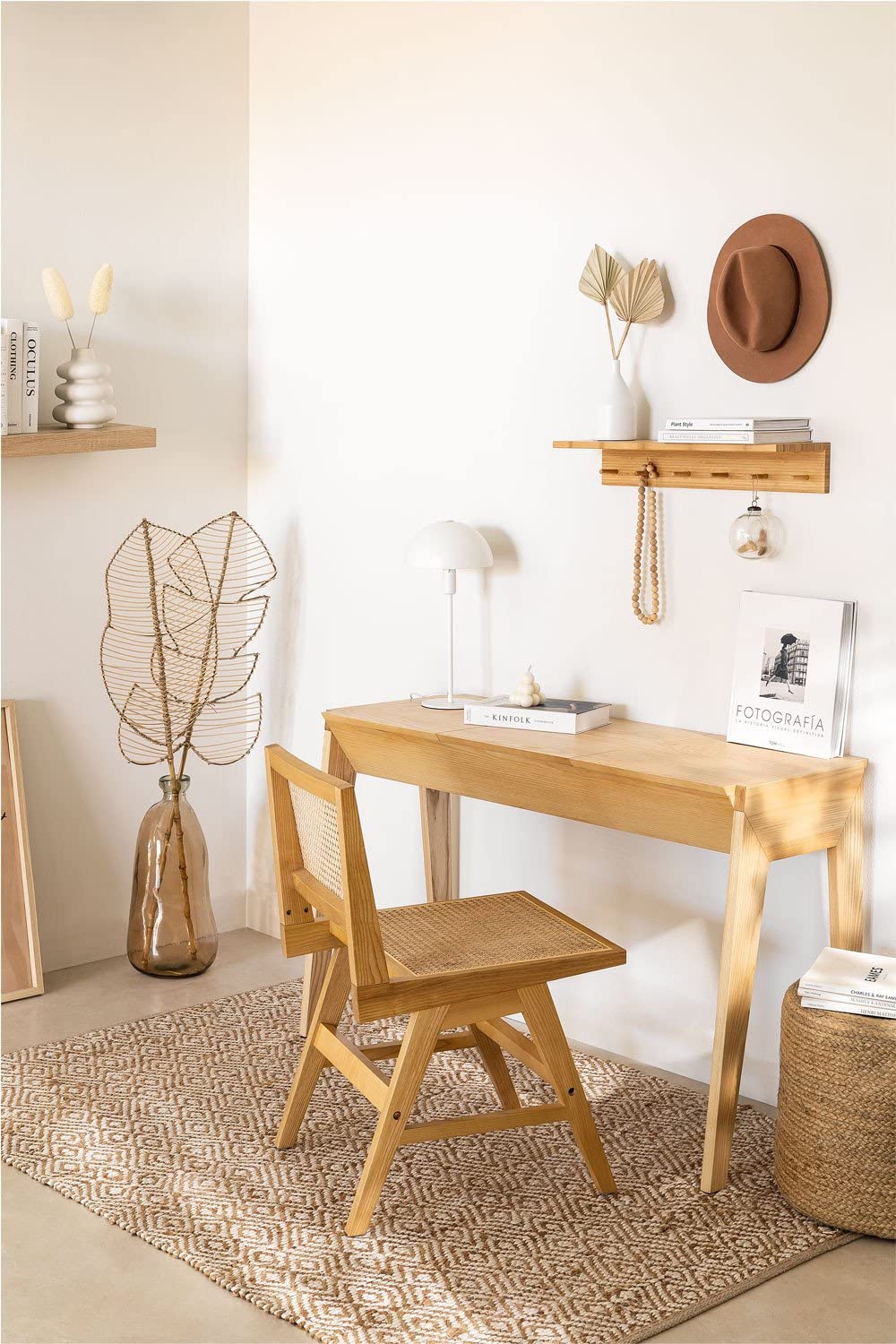 Sklum Ellis scrivania legno frassino naturale 119 cm