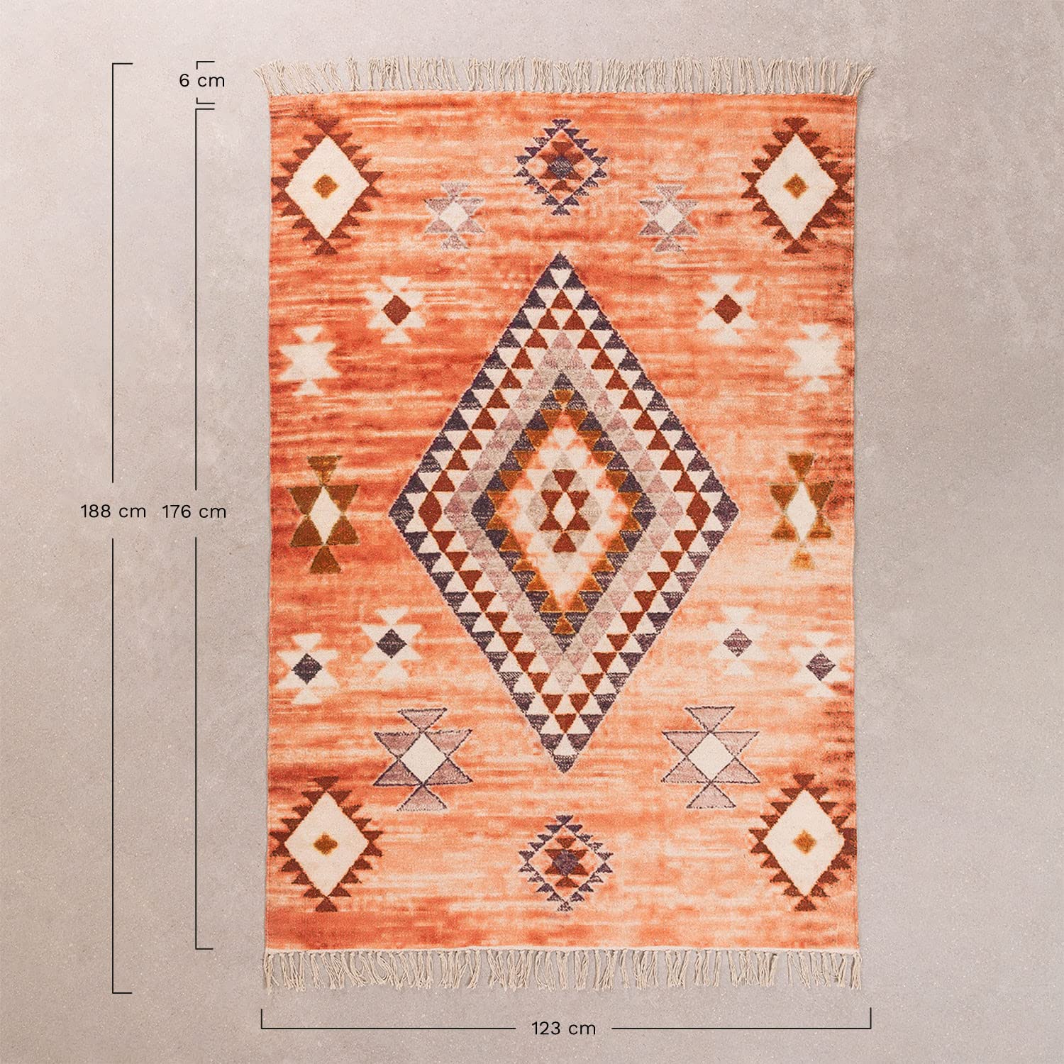 Sklum Kinari Tappeto in cotone 188x123 cm Ethnic Colors