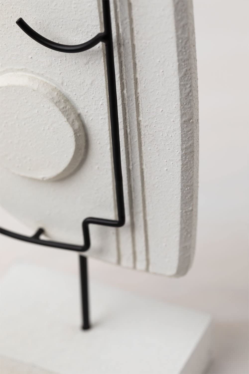 Sklum Adara Figura Decorativa Bianco Nero MDF Viso