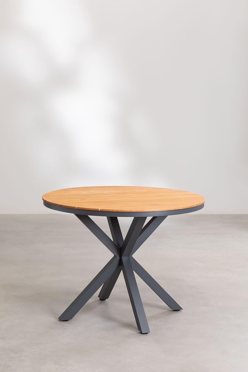 Sklum Archer set tavolo rotondo sedie giardino Ø100 4 posti legno
