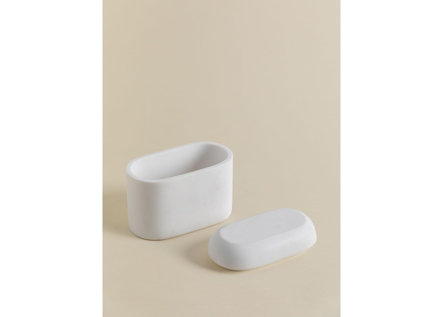 Sklum Veranne Barattolo Bagno con Coperchio in Resina
