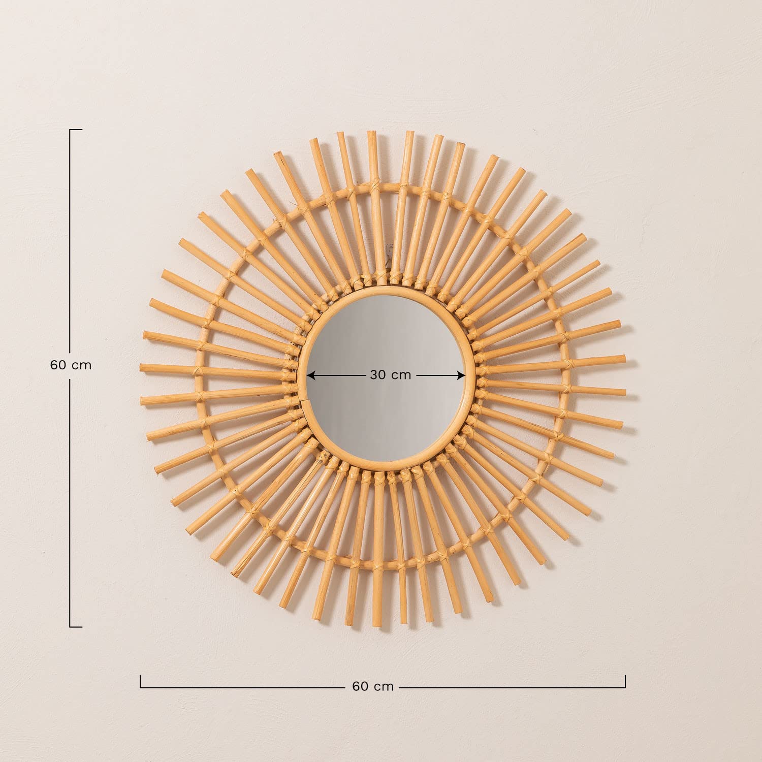 Sklum Beku Specchio Rotondo Ø60 cm Rattan Naturale