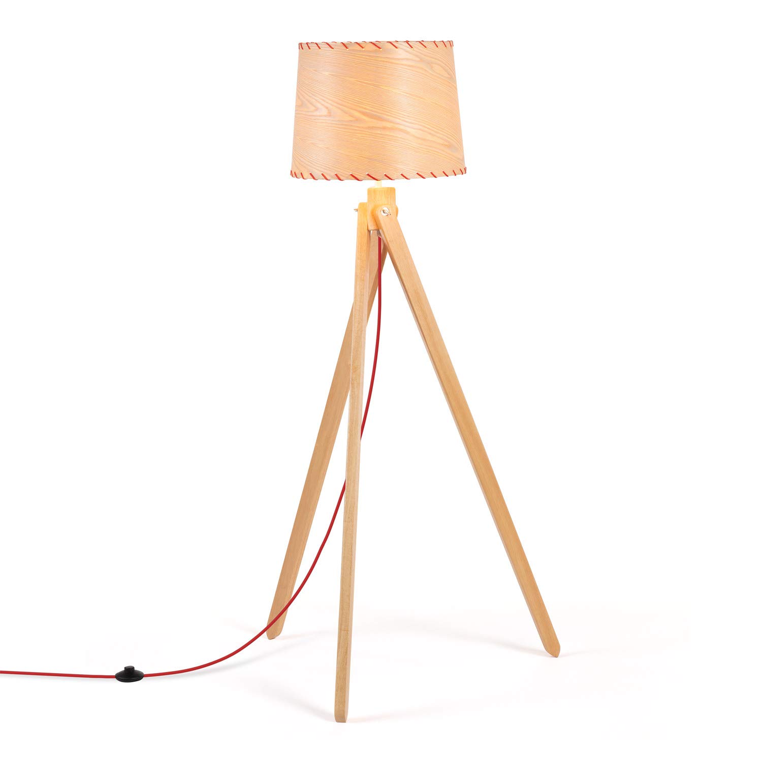 Sklum Foolm lampada da terra marrone treppiede legno