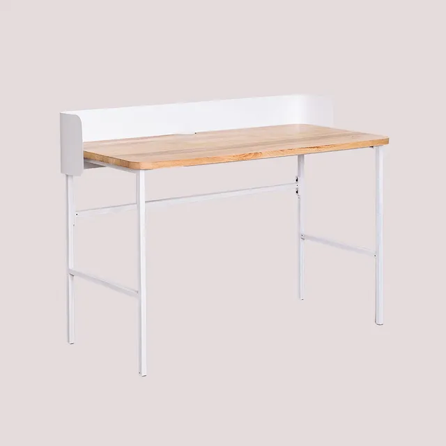 Sklum Verthia scrivania legno mango bianca 123 cm