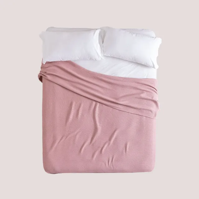 Sklum Bimba Coperta in Cotone Rosa Malva Nido d'Ape