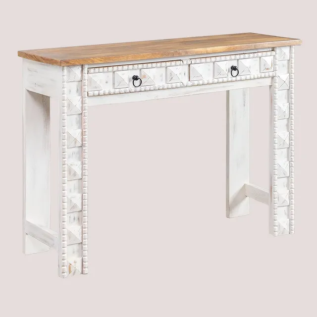 Sklum Kanat mobile ingresso legno mango bianco 120 cm