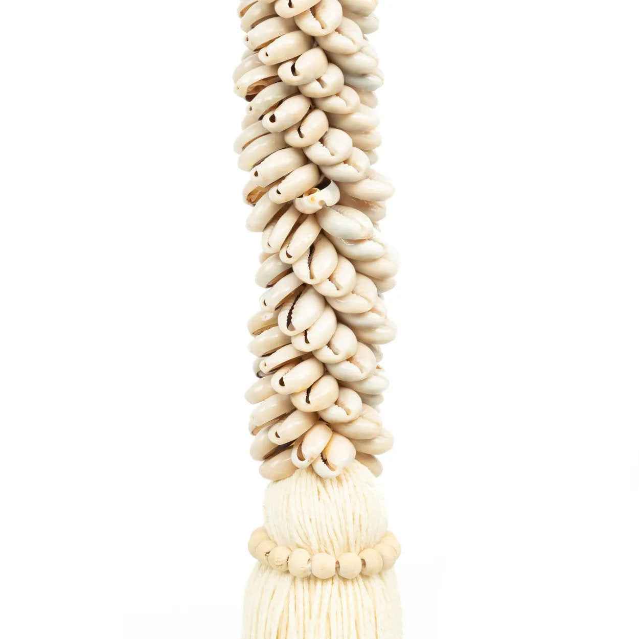Bambua Cowrie Cotton Tassel nappa conchiglie Natural