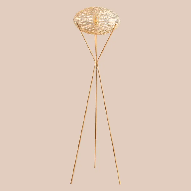 Sklum Xauron Lampada da Terra Rattan Naturale