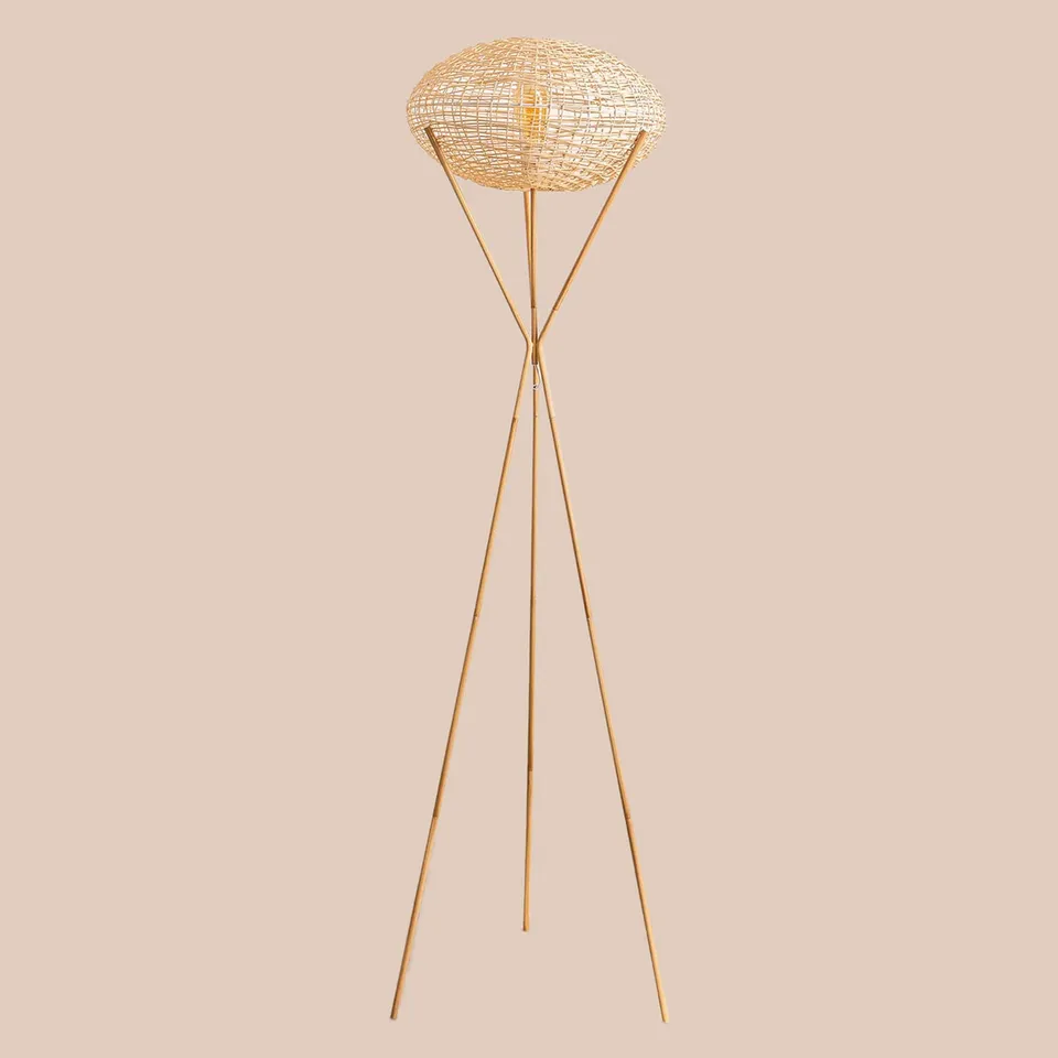 Sklum Xauron Lampada da Terra Rattan Naturale