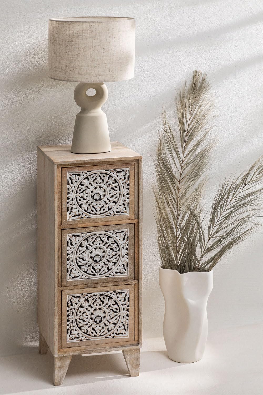 Sklum Mekel cassettiera legno mango 3 cassetti naturale