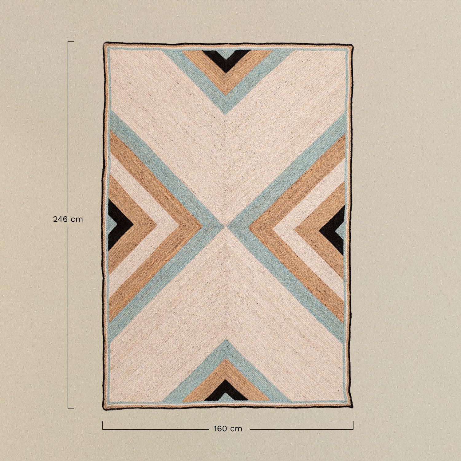 Sklum Saina tappeto in juta 246x160 cm geometrico