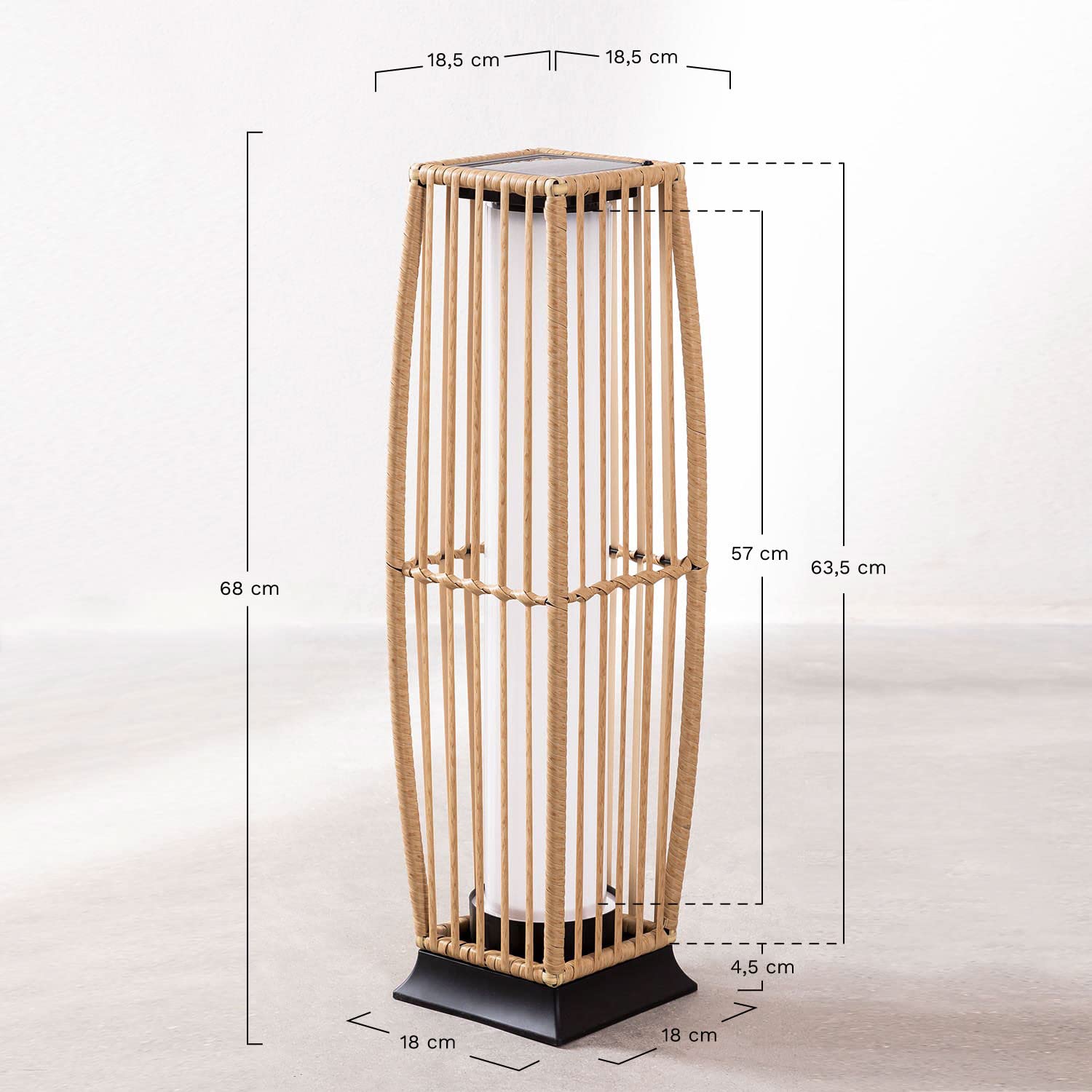 Sklum Arlla lampada da terra solare 68 cm rattan