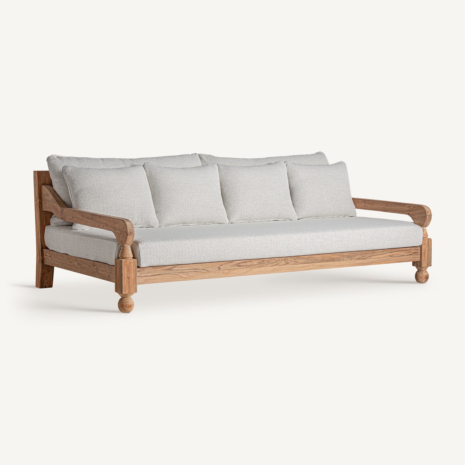Bambua Jodphur divano in teak riciclato grigio