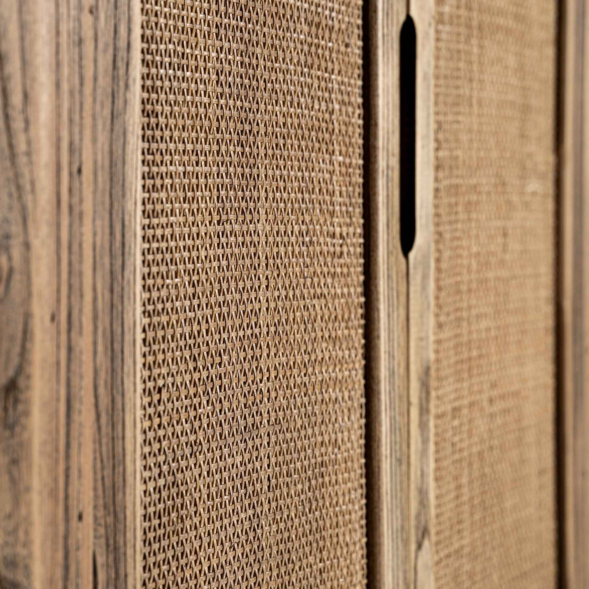 Bambua Byremo credenza 5 ante olmo e rattan