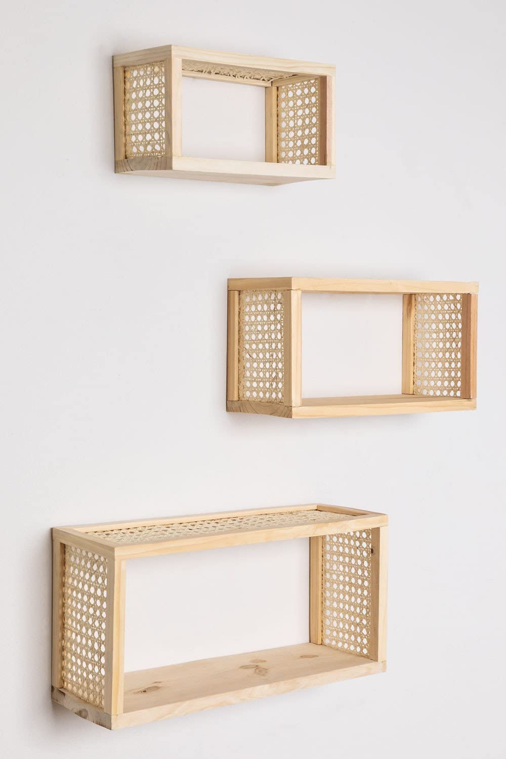 Sklum Kay mensola da parete legno 30 cm rattan