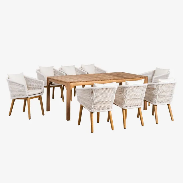 Sklum Donal Barker set tavolo giardino 200x100 8 sedie