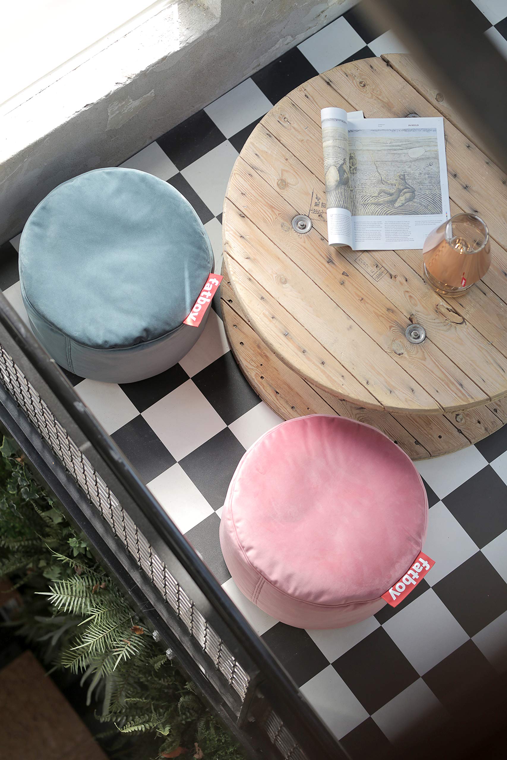 Fatboy Point Velvet pouf rotondo pearl blush velluto