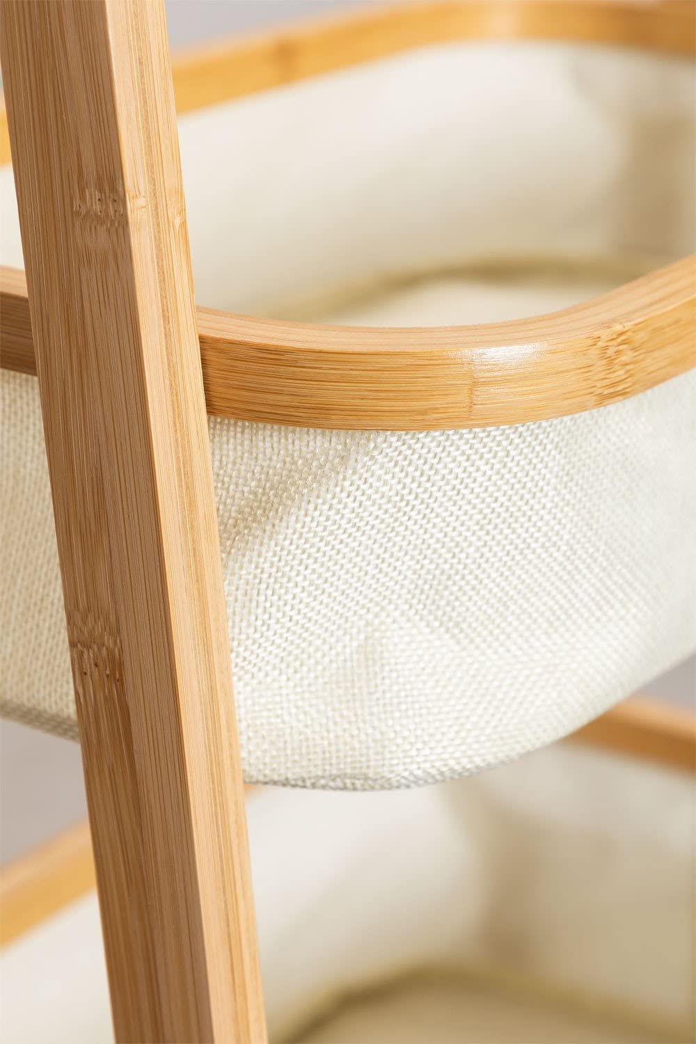 Sklum Yvet scaffale bambù bianco 3 cesti 108 cm