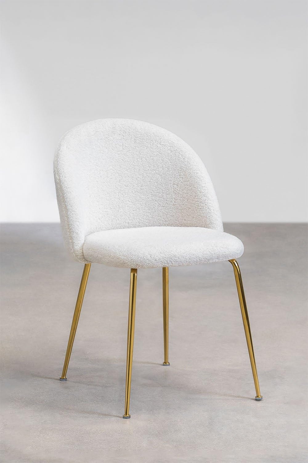 Sklum Kana Sedia da Pranzo in Bouclé con Gambe Acciaio