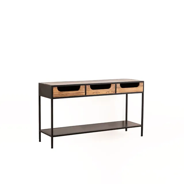 Sklum Emberg consolle legno mango 140 cm nero 3 cassetti
