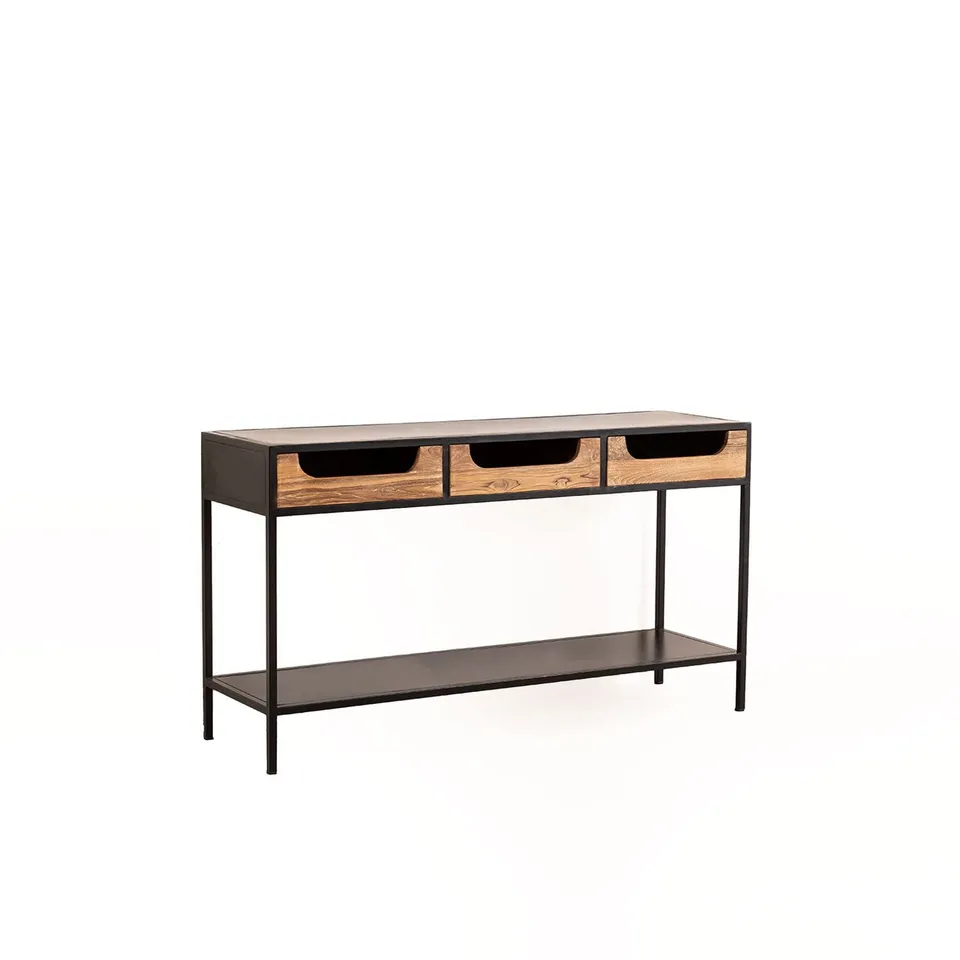 Sklum Emberg consolle legno mango 140 cm nero 3 cassetti