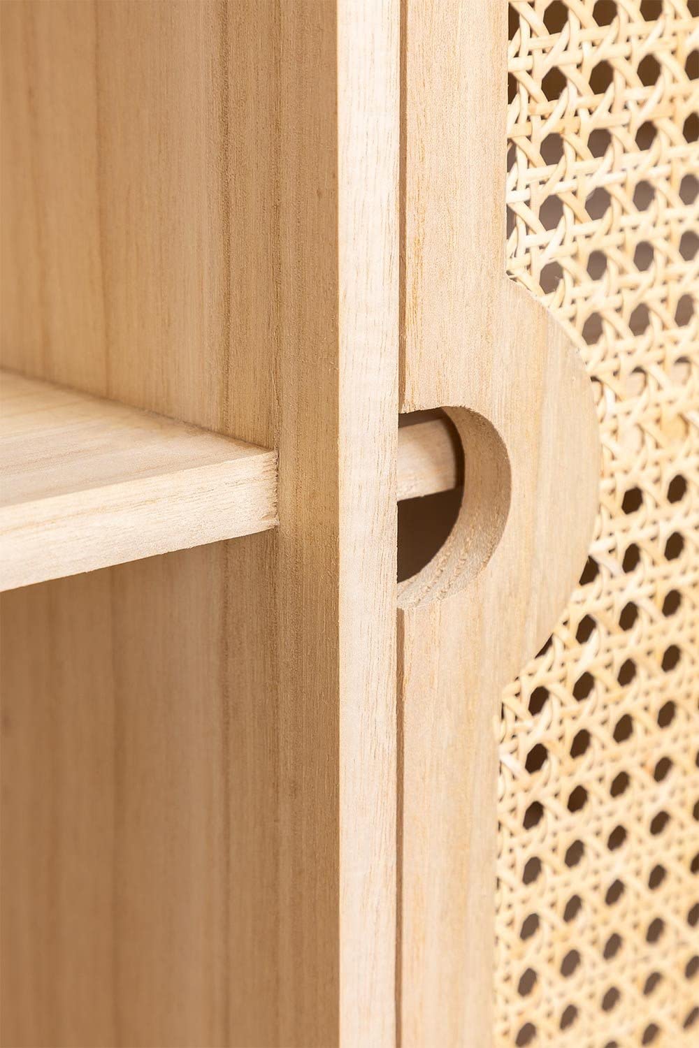 Sklum Ralik Style credenza alta legno naturale rattan