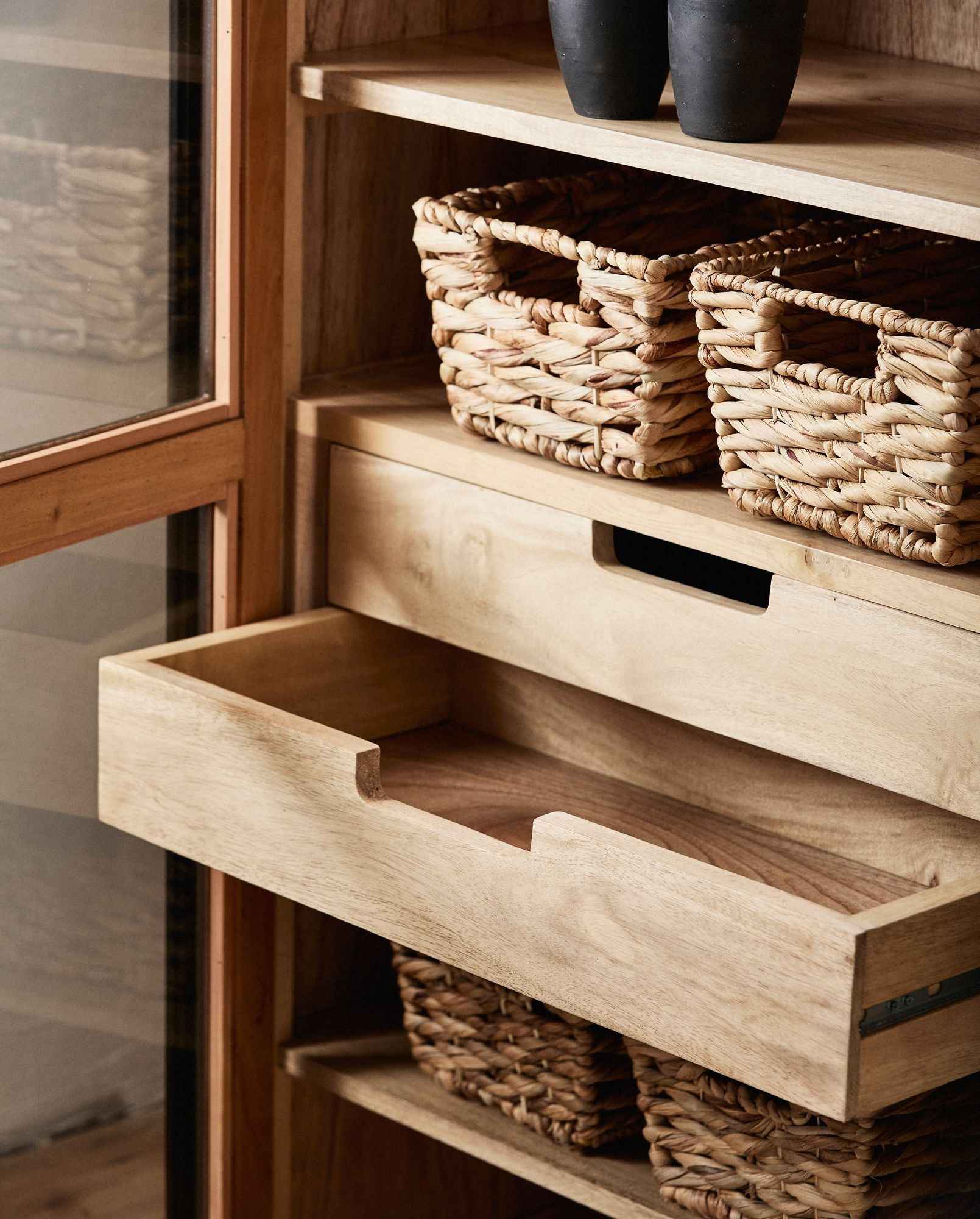 Bambua Viva credenza 2 ante vetro nero