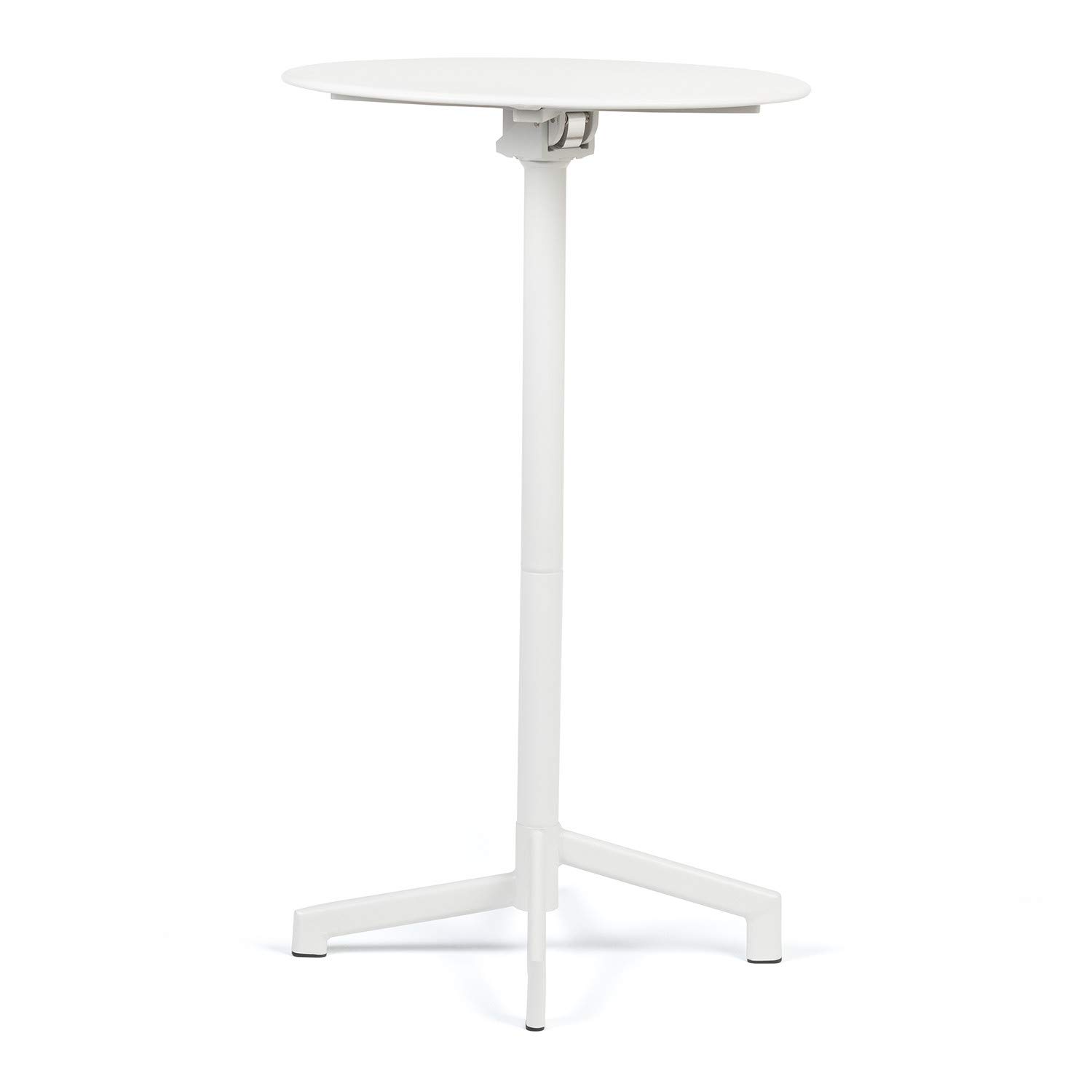Sklum Dely tavolo bar pieghevole acciaio bianco Ø59,5 cm