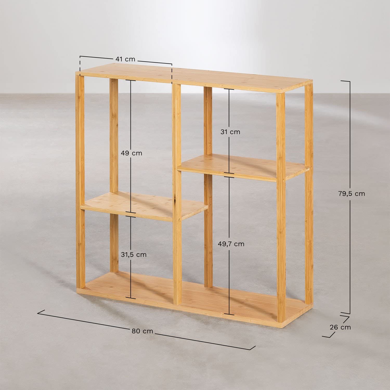 Sklum Bayli Scaffale Bambù 80x26x79,5 cm