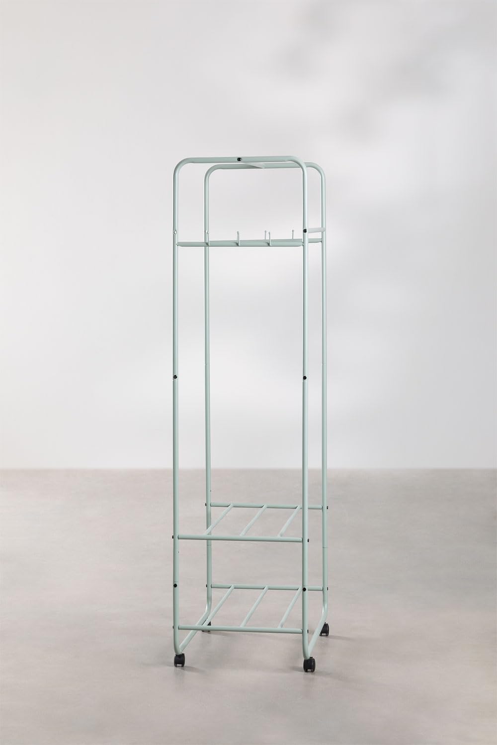 Sklum Safra Appendiabiti con Ruote 2 Ripiani Celadon Ferro
