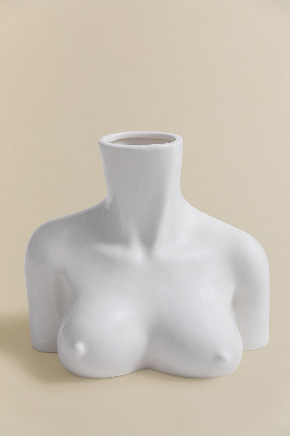 Sklum Aleska vaso in ceramica bianco forma busto