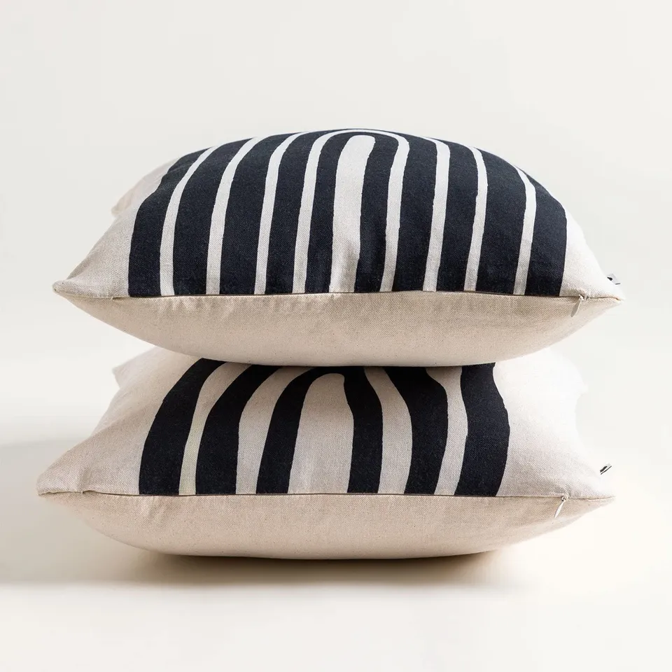 Sklum Zarcke Style Set 2 Federe Cuscini 45x45 cm Beige Crema