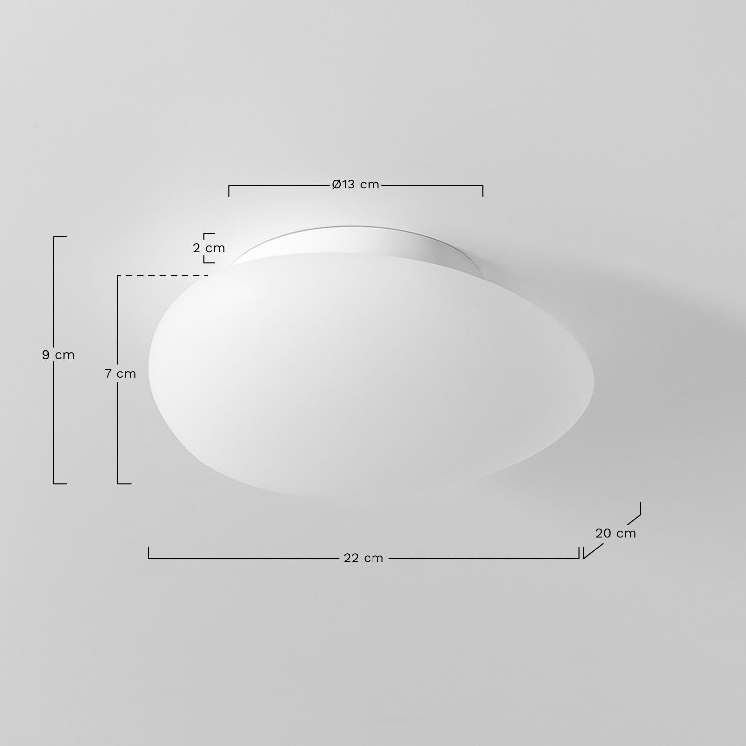 Sklum Maxim plafoniera 22 cm acrilico attacco G9
